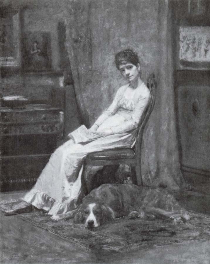 Portrait Einer Dame mit Setter